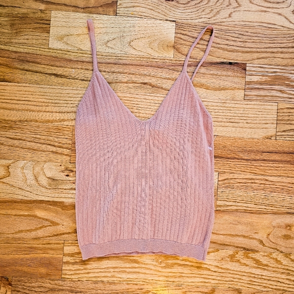 NWT One Grey Day $128 Size XS Silk Blend Terracotta Sweater Tank Knit All Season - Picture 2 of 7